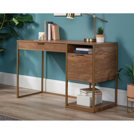Sauder Single Ped Desk, 20 in D X 29.72 in H, 47.48 in W X Engineered wood, Metal 431116